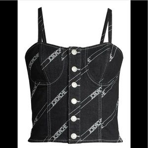 Jordache vintage Donna Bustier Dark wash Top